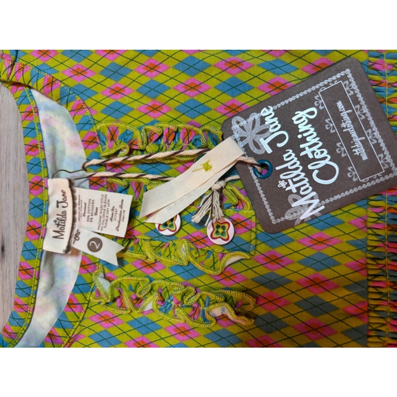 Girls' Matilda Jane Dress 2T Green Pink - Picture 3 of 3